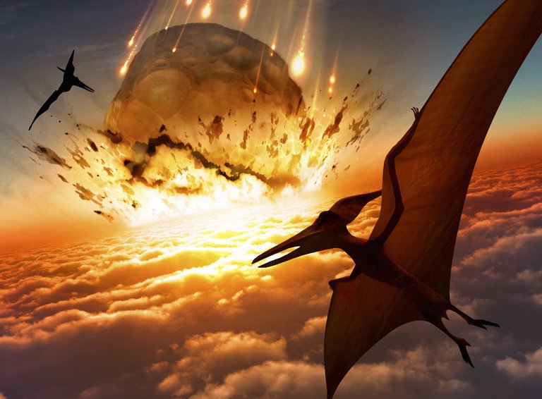 Pterosaurs and Meteor