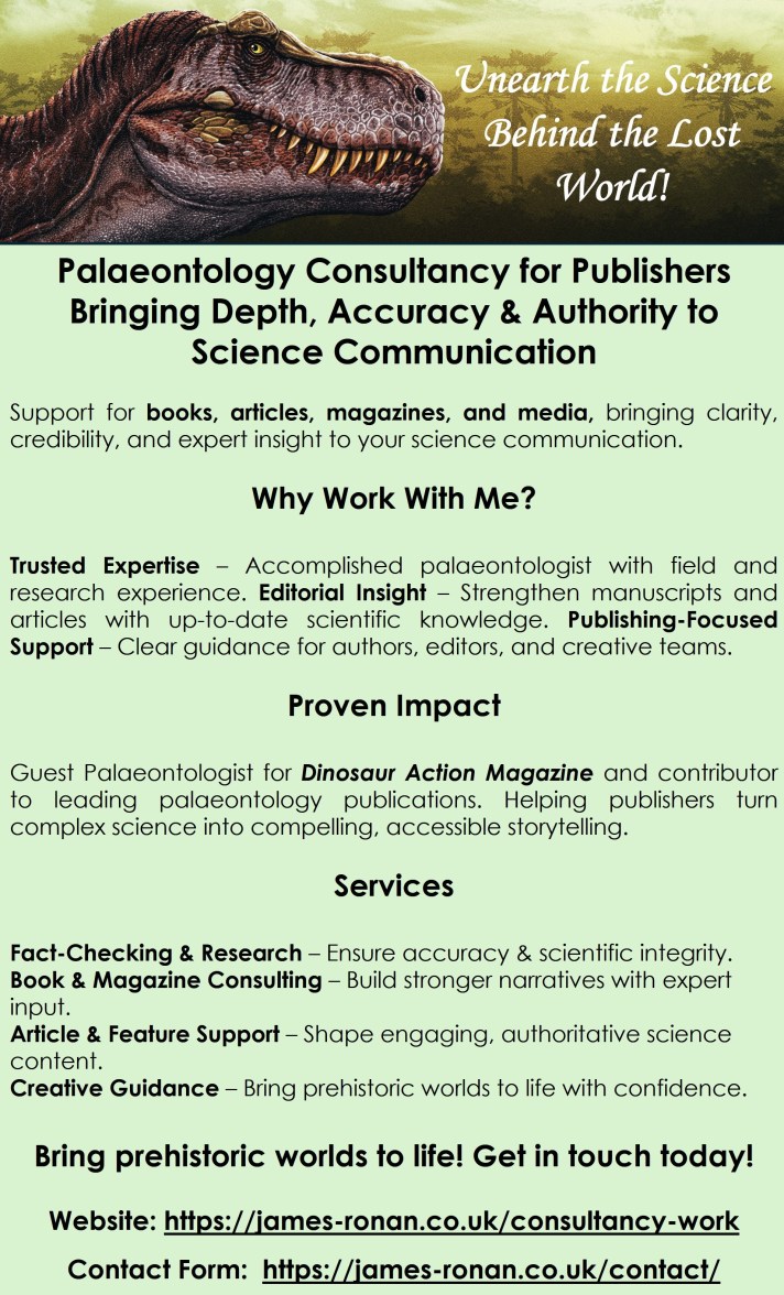 Palaeontology Consultancy for Publishers
Bringing Depth, Accuracy & Authority to Science Communication

Support for books, articles, magazines, and media, bringing clarity, credibility, and expert insight to your science communication.
